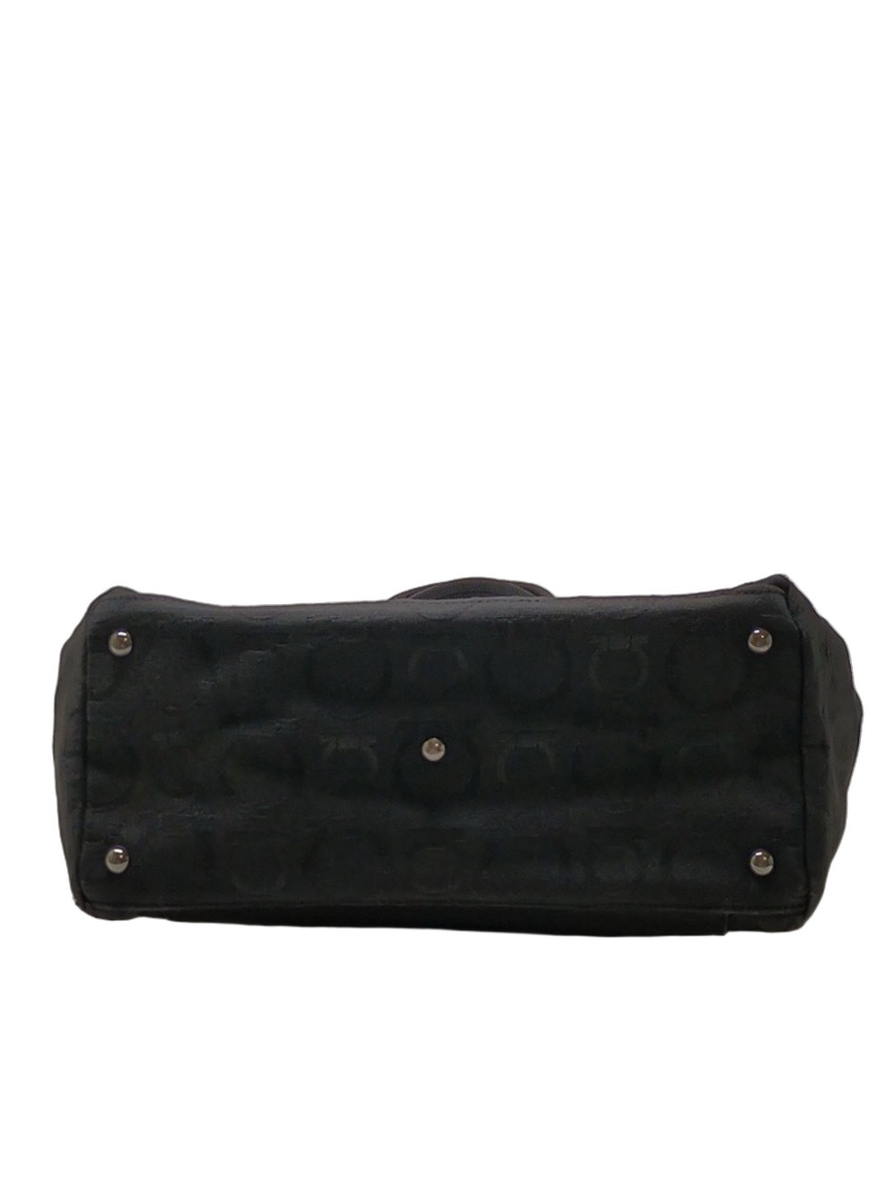 Salvatore Ferragamo Black Logo Jacquard Tote with Gancini Hardware - Picture 6 of 16